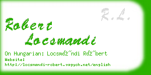 robert locsmandi business card